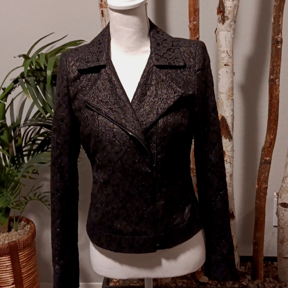 Classiques Entier Black Lace Moto Jacket NWT